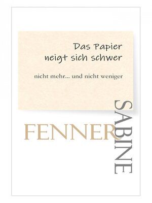 cover image of Das Papier neigt sich schwer
